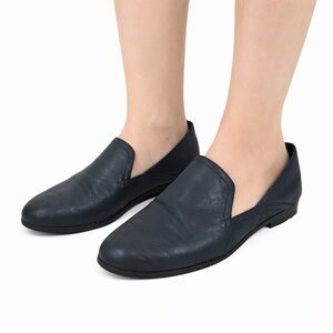 Lucky Brand Ellopy D'orsay Loafers Leather Black Shoes Womens size 8 M